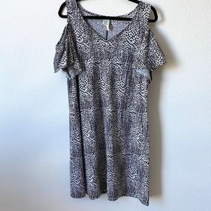 Cold shoulder printed dress